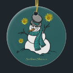 Ornamento De Cerâmica Snowman Hope Ornament<br><div class="desc">Snowman Hope Ornament</div>