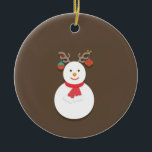 Ornamento De Cerâmica Snowman Ornament<br><div class="desc">Snowman Ornament</div>