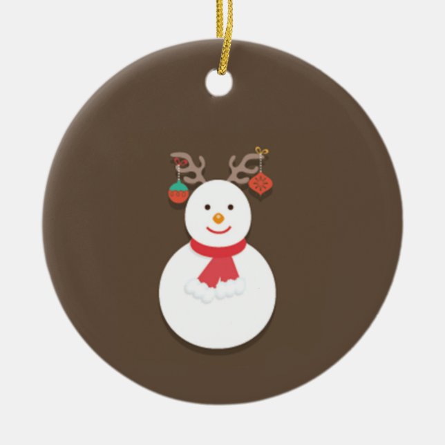 Ornamento De Cerâmica Snowman Ornament (Frente)