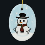 Ornamento De Cerâmica Snowman Ornament<br><div class="desc">Ornamento festivo de natação.</div>