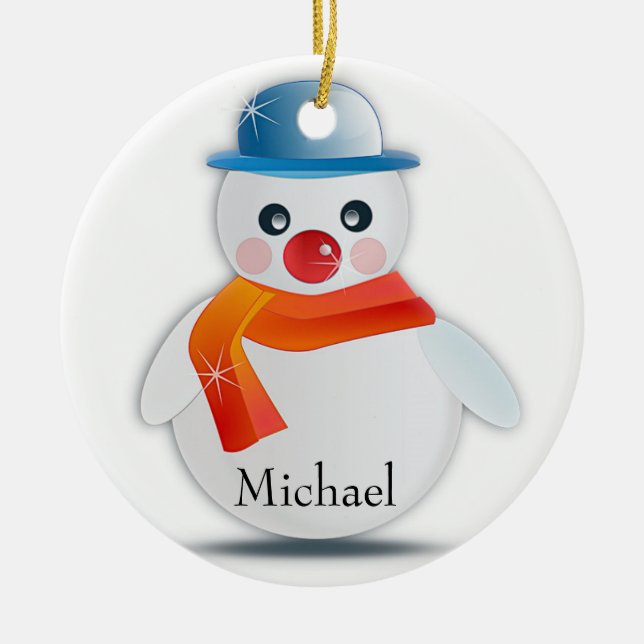 Ornamento De Cerâmica Snowman Ornament (Frente)