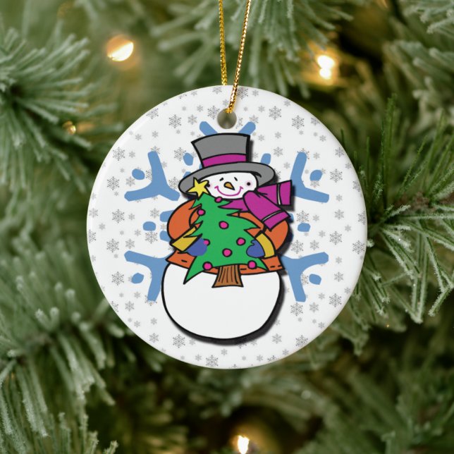 Ornamento De Cerâmica Snowman Ornament (Árvore)