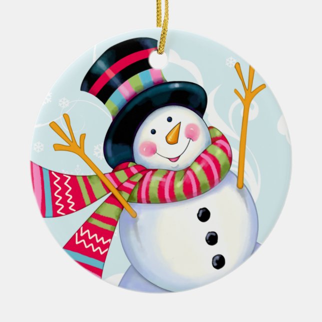 Ornamento De Cerâmica Snowman Ornament - SRF (Frente)