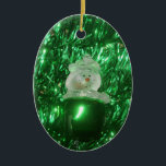 Ornamento De Cerâmica Snowman Oval Oranament<br><div class="desc">Snowman Oval Ornament</div>