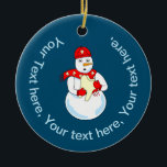 Ornamento De Cerâmica Snowman Tooth<br><div class="desc">Um boneco de neve segurando um dente com cachecol decorado com dentes é uma design odontológica engraçada para dentistas,  higienistas dentários,  endodontistas,  periodontistas e ortodontistas</div>