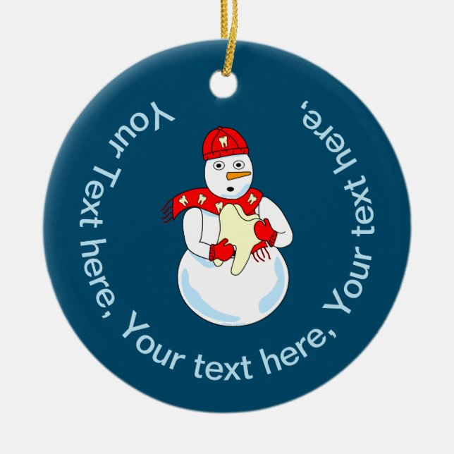 Ornamento De Cerâmica Snowman Tooth (Frente)