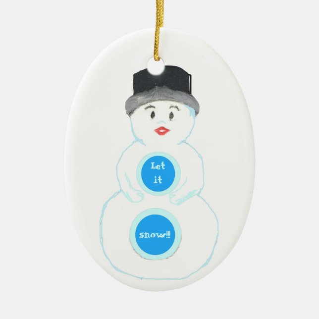 Ornamento De Cerâmica Snowman Winter Wonderland Ornament (Frente)
