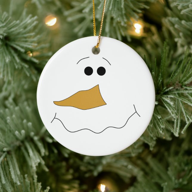 Ornamento De Cerâmica Snowmnan Face Ornament (Árvore)