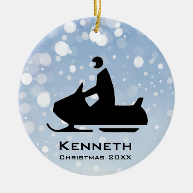 Ornamento De Cerâmica Snowmobile Ornament (Frente)