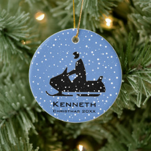 Ornamento De Cerâmica Snowmobile Ornament