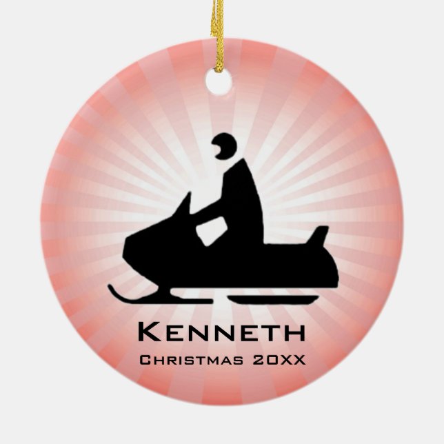 Ornamento De Cerâmica Snowmobile Ornament (Traseira)
