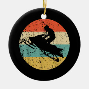 Ornamento De Cerâmica Snowmobile Retro Style Snowmobiling
