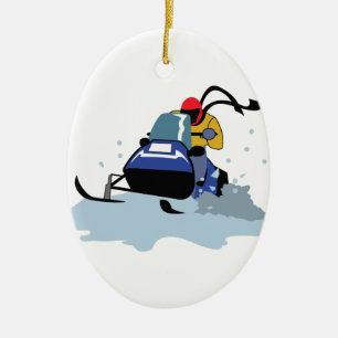 ORNAMENTO DE CERÂMICA SNOWMOBILE RIDER