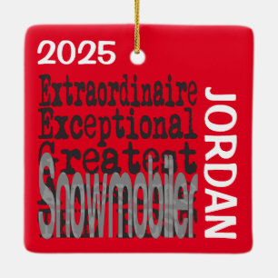 Ornamento De Cerâmica Snowmobiler Extraordinaire CUSTOM