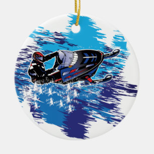Ornamento De Cerâmica Snowmobiler gráfico