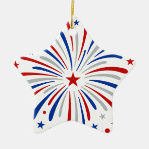 Ornamento De Cerâmica Só Aqui Para Os Fogos De Artifício Engraçados Para