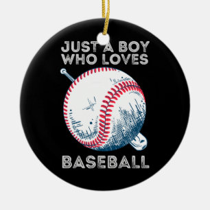 Ornamento De Cerâmica Só um garoto que ama beisebol em Bateria de Baseba