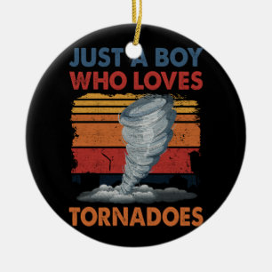 Ornamento De Cerâmica Só Um Menino Que Ama Tempestade Tornado Arte Torna