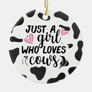 Ornamento De Cerâmica Só uma garota que ama vacas