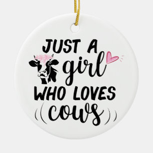 Ornamento De Cerâmica Só uma garota que ama vacas