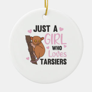 Ornamento De Cerâmica Só Uma Menina Que Ama Macaco Fresco De Tarsiers