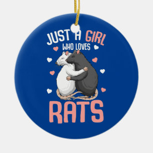 Ornamento De Cerâmica Só Uma Menina Que Ama Ratos Crianças Ratos Ratos M