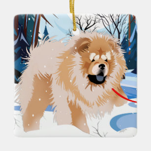 Ornamento De Cerâmica SOBRE O RIO Red Chow 2023 Ornament