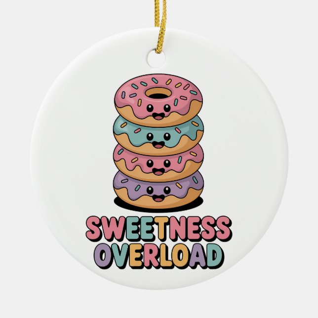 Ornamento De Cerâmica Sobrecarga doce | Rosquinhas (Frente)