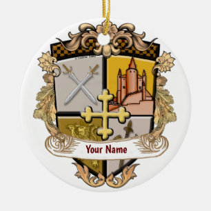 Ornamento De Cerâmica Sobrenome Vista Cross Shield