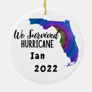 Ornamento De Cerâmica Sobrevivemos! Furacão Ian Florida 2022