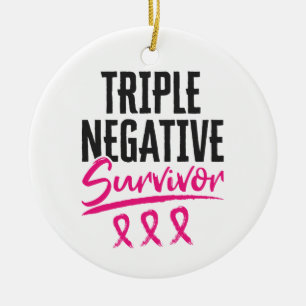 Ornamento De Cerâmica Sobrevivência Tripla Negativa Cancer da Mama TNBC