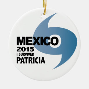 Ornamento De Cerâmica Sobrevivente México 2015 de Patricia do furacão