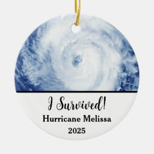 Ornamento De Cerâmica Sobrevivi ao Furacão Melissa 2025