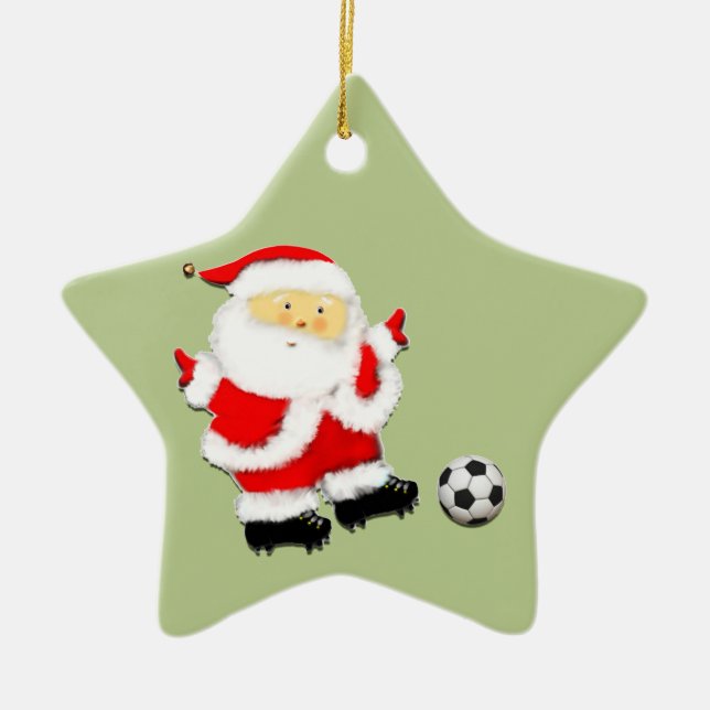 Ornamento De Cerâmica Soccer de Natal (Frente)
