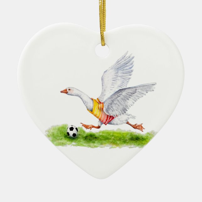 Ornamento De Cerâmica Soccer Goose (Frente)