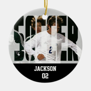 Ornamento De Cerâmica Soccer ⚽ Photo Keepsake