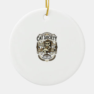 Ornamento De Cerâmica Sociedade de Gatos Bar de Álcool Humor Vintage Vet