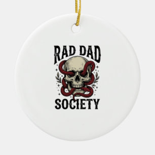 Ornamento De Cerâmica Sociedade Rad Dad Design de Camisa com Caveira e C