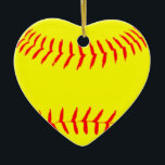 Ornamento De Cerâmica Softball personalizado<br><div class="desc">Os t-shirt e os presentes personalizados do design do softball… podem ser personalizados adicionando o texto ao design,  ou ser vestidos como mostrados!</div>