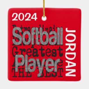 Ornamento De Cerâmica Softball Player Extraordinaire CUSTOM