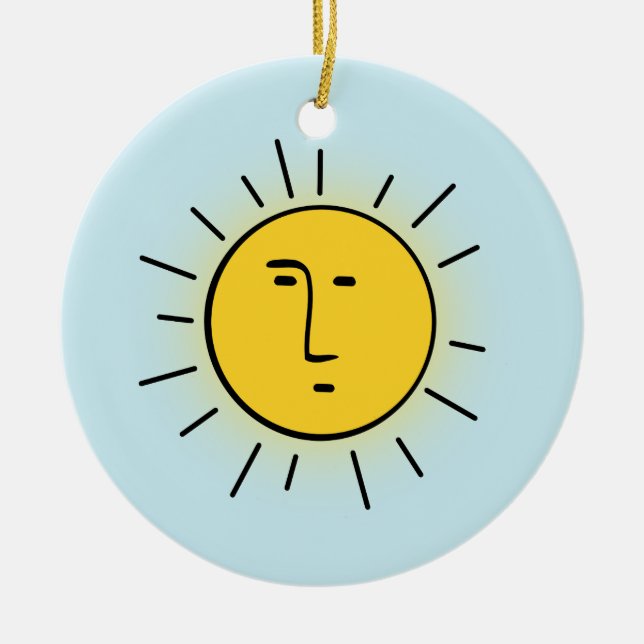 Ornamento De Cerâmica Sol (Frente)