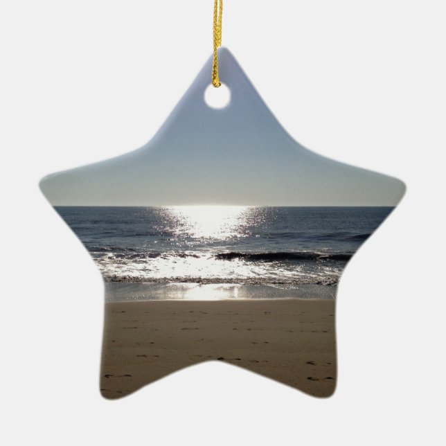 Ornamento De Cerâmica Sol da praia (Frente)