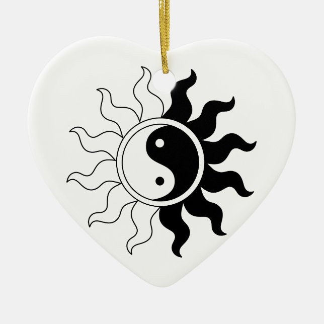 Ornamento De Cerâmica Sol de Yin yang (Frente)