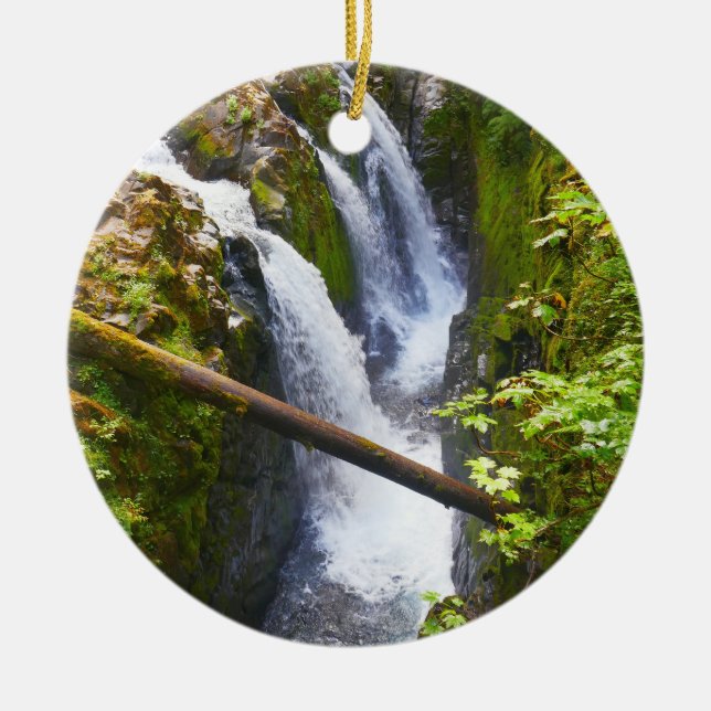 Ornamento De Cerâmica Sol Duc Falls I at Olympic National Park (Frente)