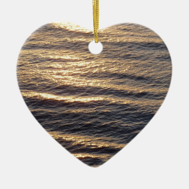 Ornamento De Cerâmica Sol em Águas Oceânicas (Frente)