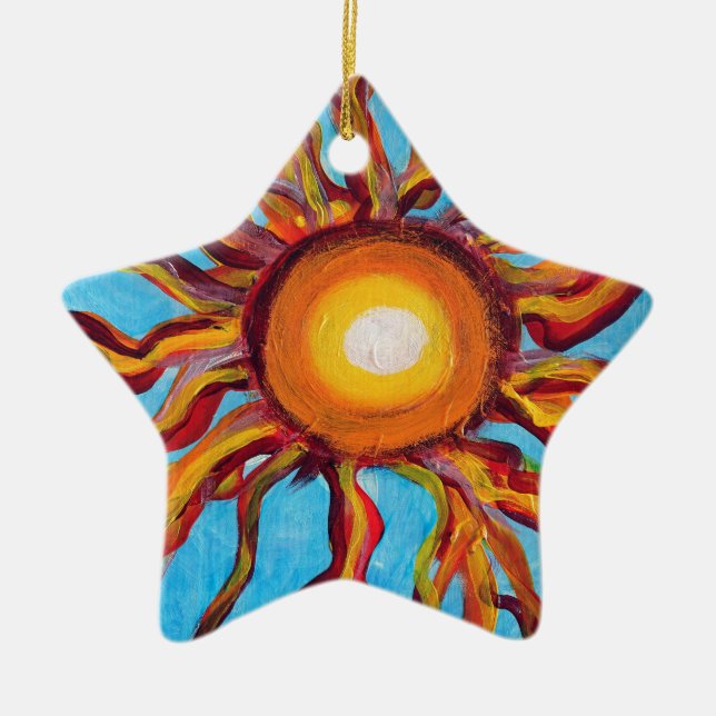 Ornamento De Cerâmica Sol selvagem (Frente)