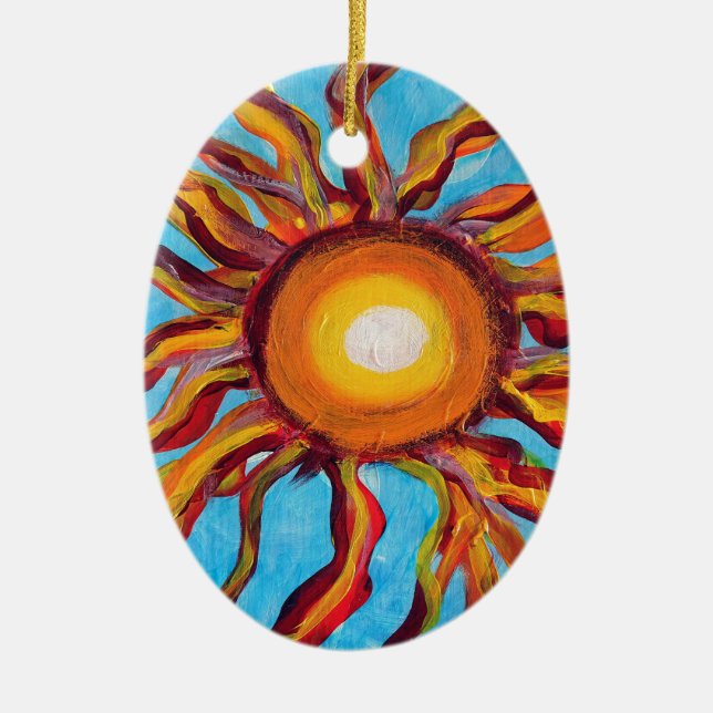 Ornamento De Cerâmica Sol selvagem (Frente)