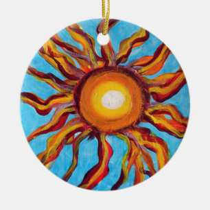 Ornamento De Cerâmica Sol selvagem