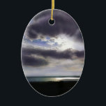 Ornamento De Cerâmica Sol sobre o lago nascer do sol oceano lago<br><div class="desc">Sol sobre o lago nascer do sol oceano oceano - Belo pôr do sol sobre a Grande Baía de Michigan</div>