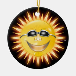 Ornamento De Cerâmica Sol sorridente